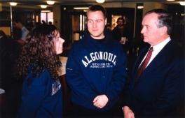 Dean with an Algonquin Student and Robert Gillet
